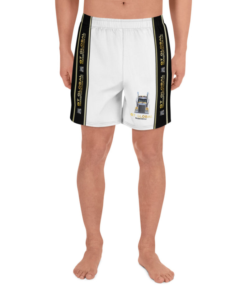 QT White Men's Athletic Long Shorts