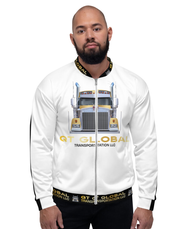 QT White Unisex Bomber Jacket