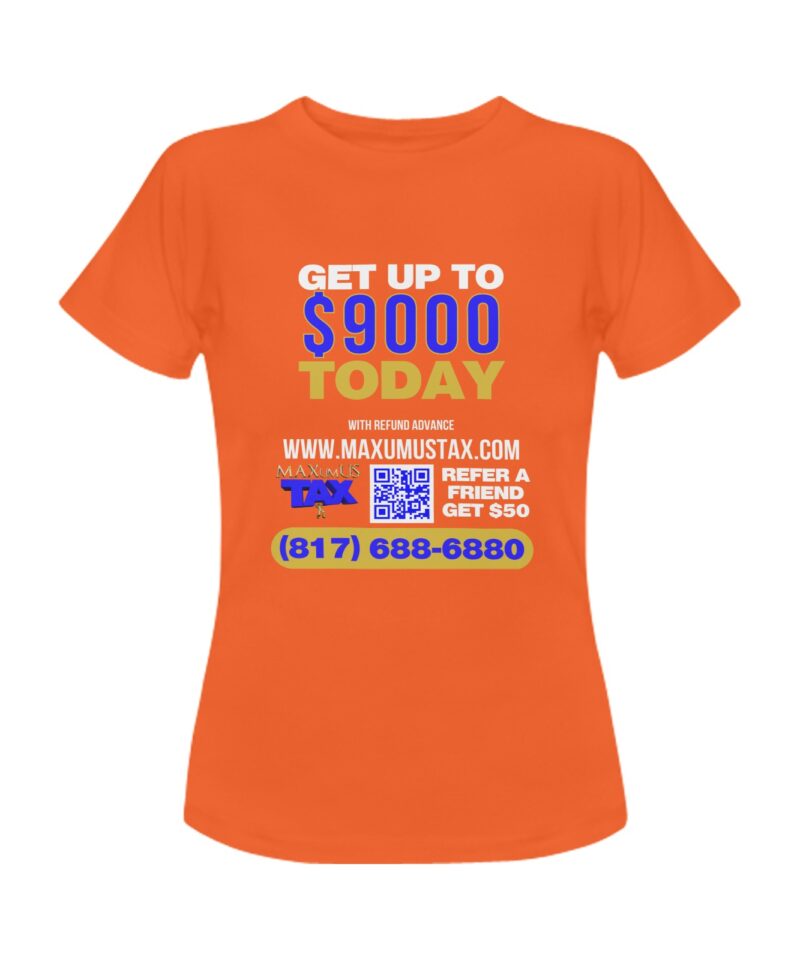 Maxumus Tee Shirt Orange2 Women's T-Shirt in USA Size (Two Sides Printing)