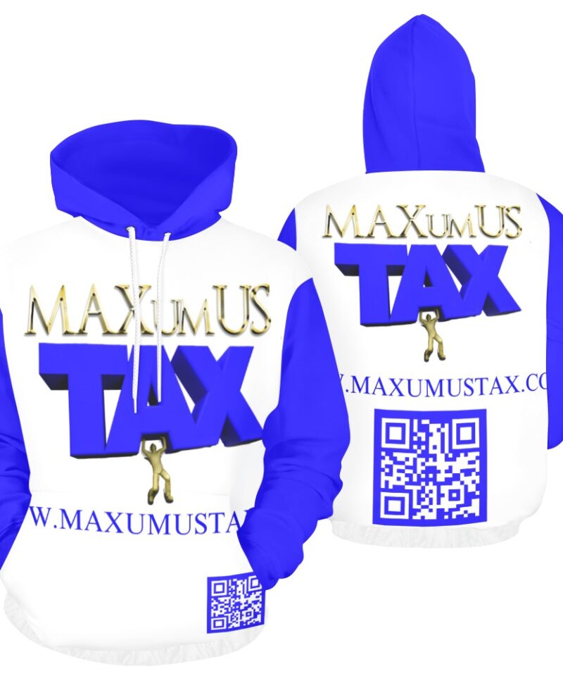 Maxumus Hoodie White All Over Print Hoodie for Men (USA Size) (Model H13)