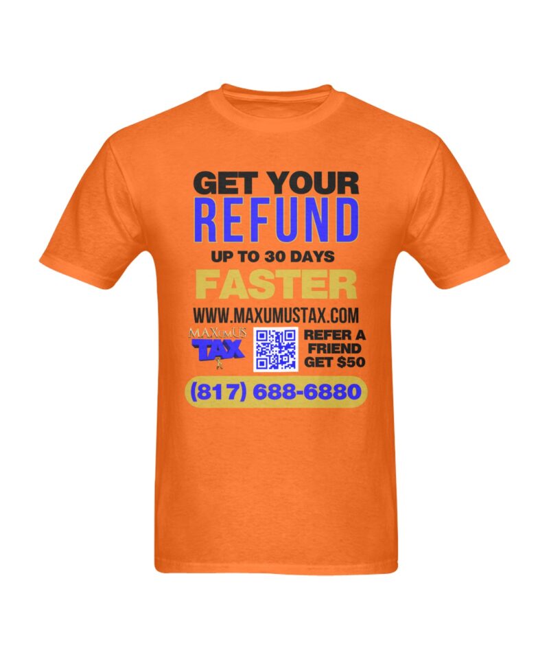 Maxumus Tee Orange Men's T-Shirt in USA Size (Two Sides Printing)