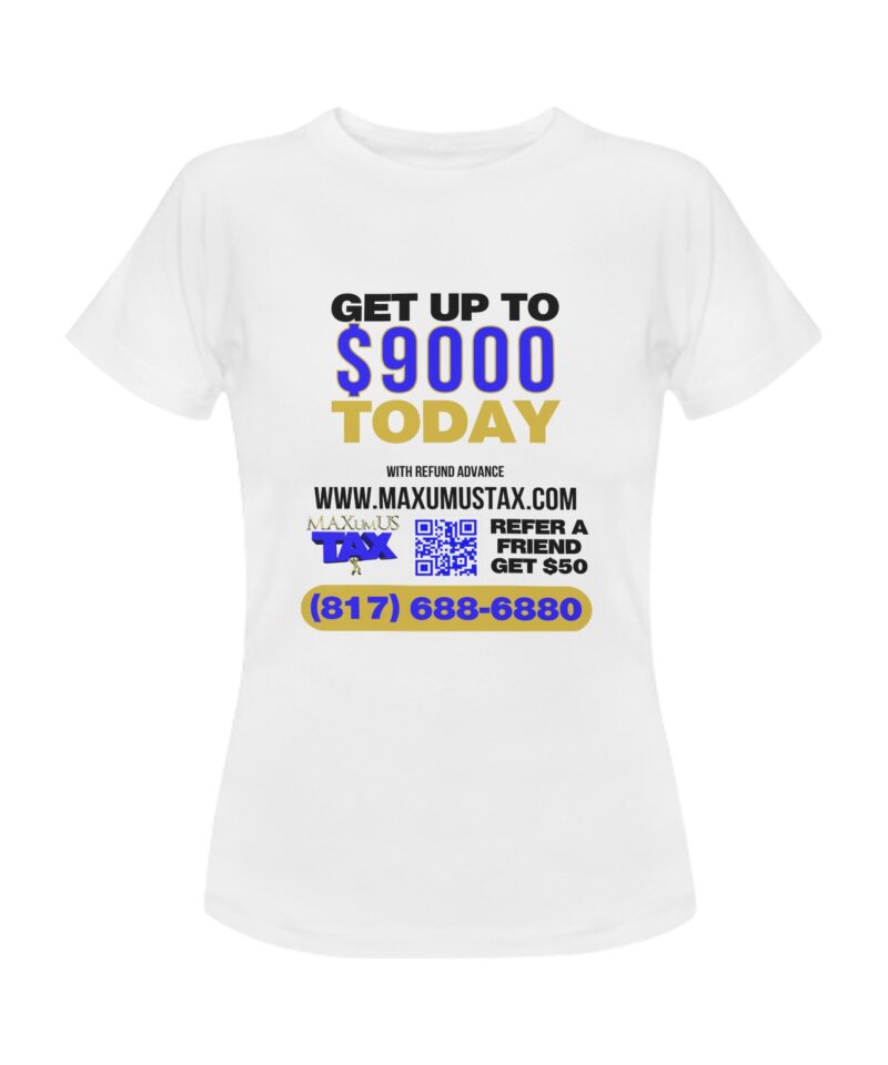 Maxumus Tee Shirt White Women's T-Shirt in USA Size (Two Sides Printing)