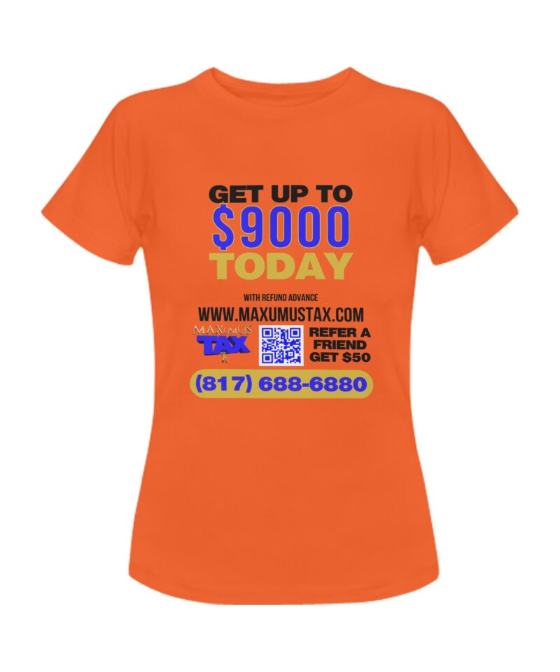 Maxumus Tee Shirt Orange Women's T-Shirt in USA Size (Two Sides Printing)