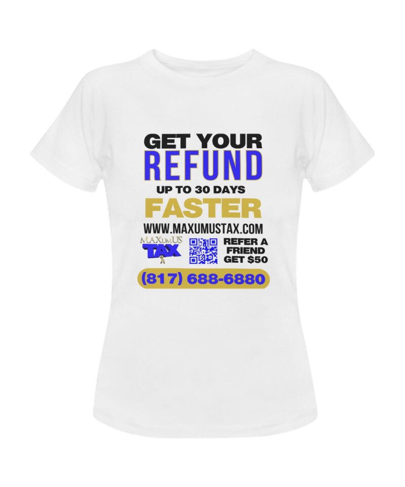 Maxumus Tee Shirt White Women's T-Shirt in USA Size (Two Sides Printing)