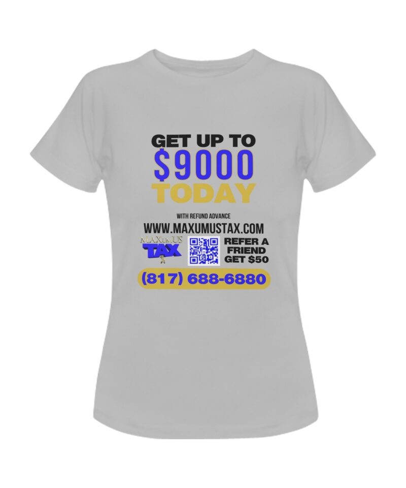Maxumus Tee Shirt Grey Women's T-Shirt in USA Size (Two Sides Printing)