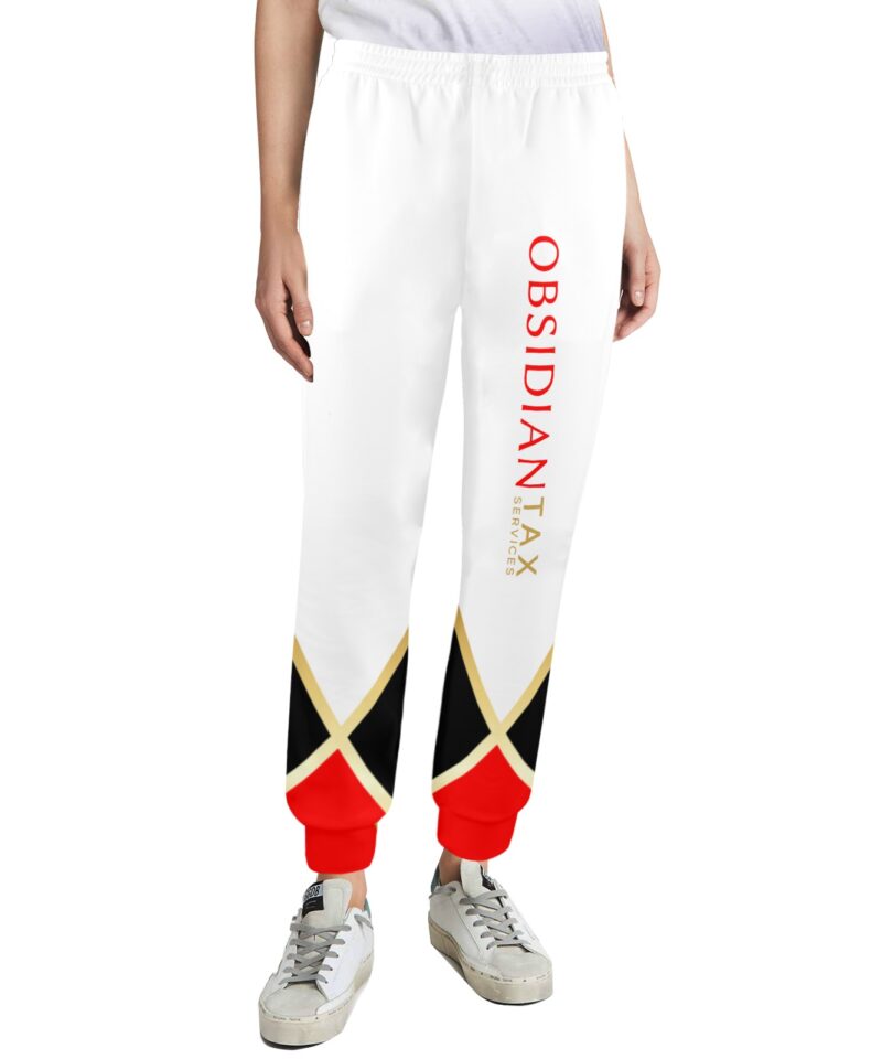 obsidian white joggers final Women's Casual Sweatpants (Model L72)