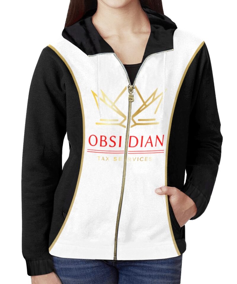 Whitley White All Over Print Full Zip Hoodie for Women (Model H14)