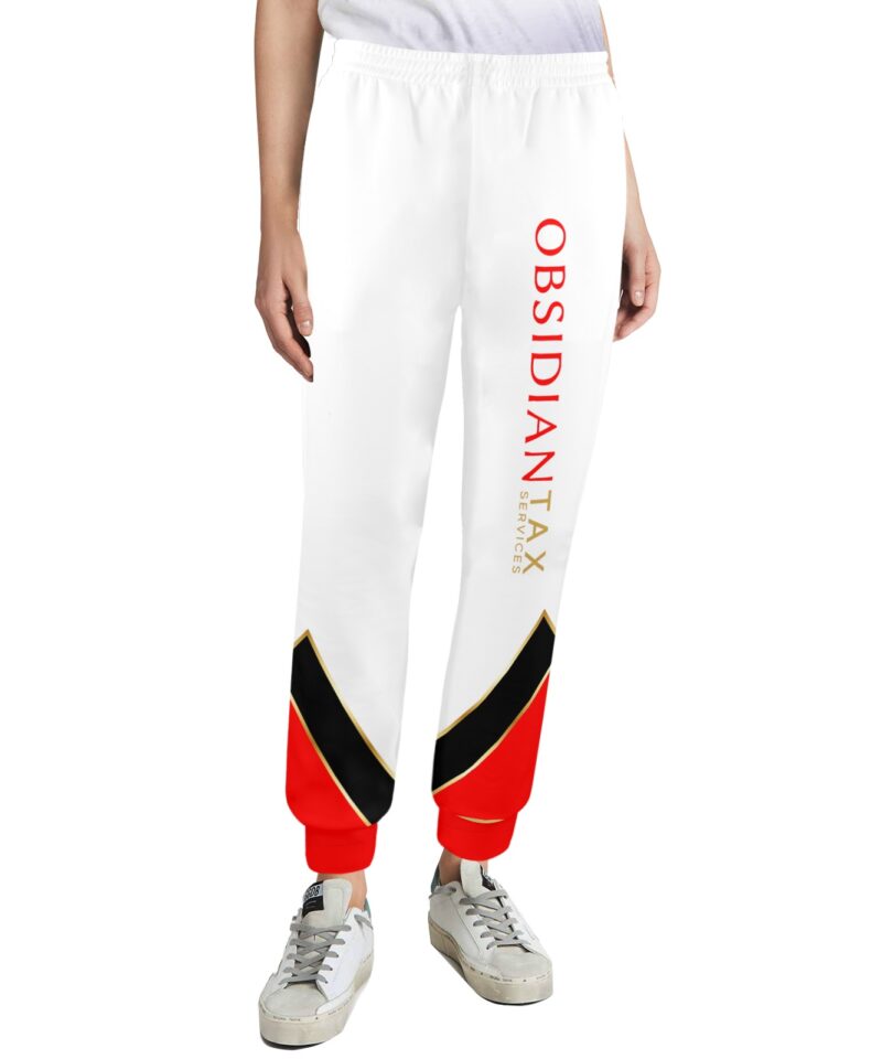 obsidian white joggers Women's Casual Sweatpants (Model L72)