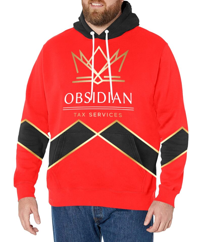 obisdian hoodie red black Men's Long Sleeve Fleece Hoodie (Model H55)